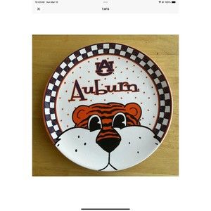 The Memory Company Auburn Tigers -Tiger Logo Ceramic 10.5” Serving Plate *Read
